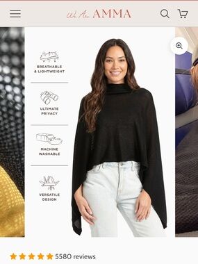 We Are AMMA black cocoon (breastfeeding cover